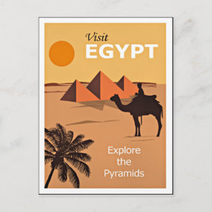 Egypte, onderzoek de Pyramiden, oud poster Briefkaart