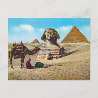  Egypte, opgegraven Sphinx, Giza Briefkaart