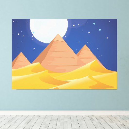 Egypte Pyramides Canvas Afdruk (Insitu (Houten vloer))