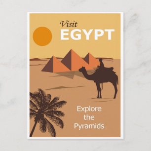 Egypte Pyramids Vintage Travel Poster Briefkaart
