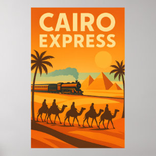 Egypte: Retro reizen met de Cairo Express Poster
