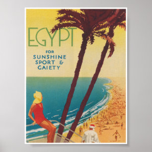 Egypte Retro Vintage Travel Poster