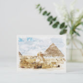 Egypte Sphinx Giza Pyramids die een fijne kunst ma Briefkaart (Staand voorkant)