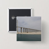 Egypte, Suez Canal. Peace Bridge Vierkante Button 5,1 Cm (Voorkant /achterkant)