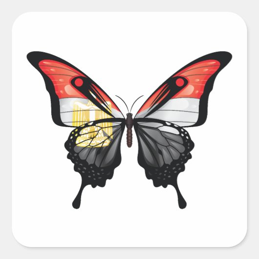Egypte Swallowtail Vlinder Vlag Sticker (Voorkant)
