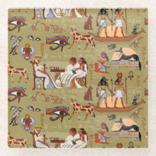 Egypte   Symbolen Patroon Glazen Onderzetter