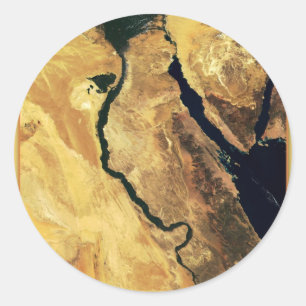 Egypte vanuit de ruimte ronde sticker