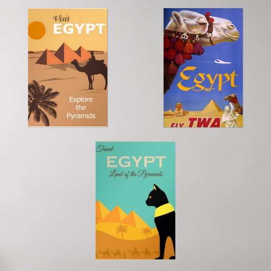 Egypte vintage posters muurkunst sets (Voorkant)