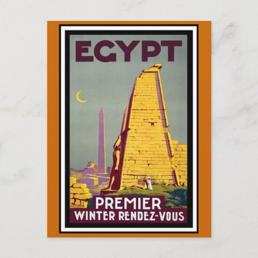 Egypte Vintage Travel Briefkaart (Voorkant)