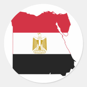 Egypte Vlag kaart EG Ronde Sticker