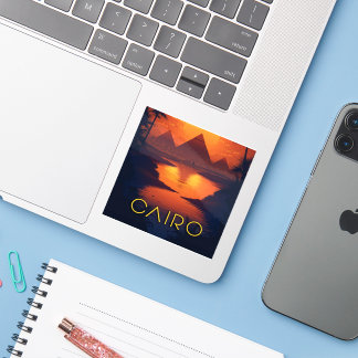 Egypte Zonsondergang: Piramides en de Nijl Sticker