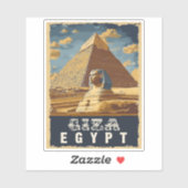 Egyptenaar: Grote Piramide van Gizeh Reizen Sticker (Vel)