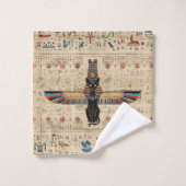 Egyptian Cat - Bastet on papyrus (Gant de toilette)