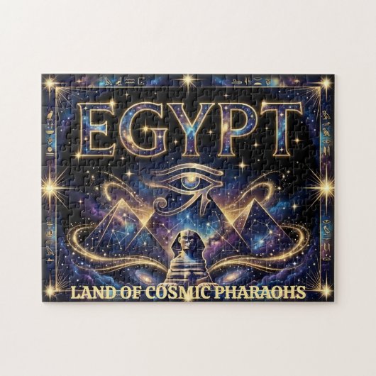 Egyptian Eye of Horus Cosmic Pyramid Art Legpuzzel (Horizontaal)