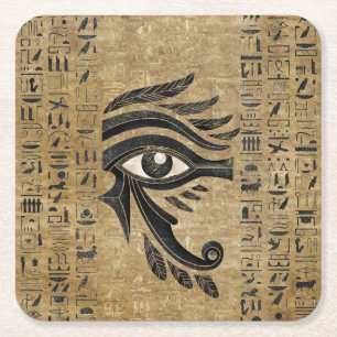 Egyptian Eye of Horus - Wadjet Vierkante Kartonnen Onderzetter