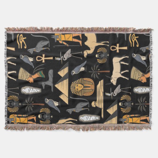  Egyptian Hieroglyphic Symbol Pattern Background   Deken (Voorkant)
