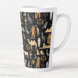 Egyptian Hieroglyphic Symbol Pattern Background Latte Mok