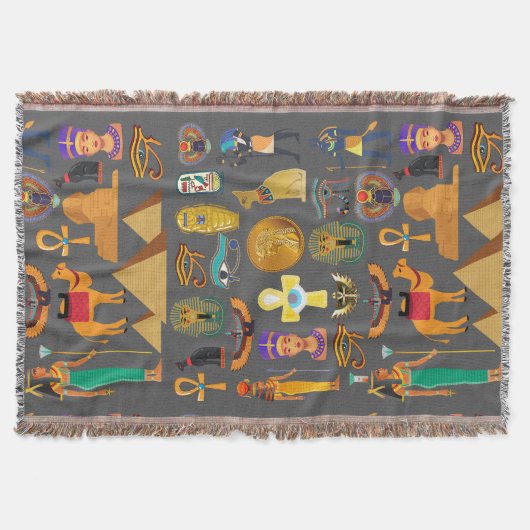 Egyptian Hieroglyphic Symbol Pattern pharaoh      Deken (Voorkant)