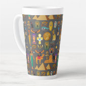 Egyptian Hieroglyphic Symbol Pattern pharaoh Latte Mok (Linkerhoek)