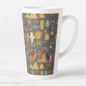 Egyptian Hieroglyphic Symbol Pattern pharaoh Latte Mok (Rechts)