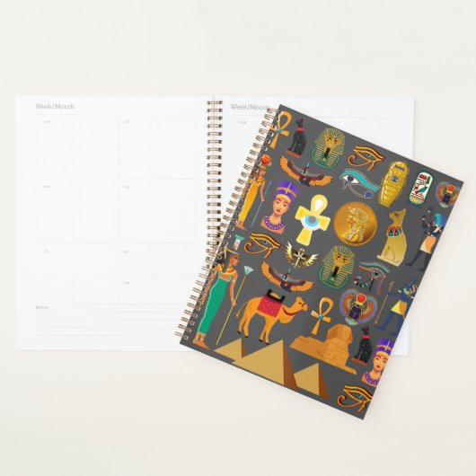 Egyptian Hieroglyphic Symbol Pattern pharaoh Planner (Display)