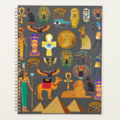 Egyptian Hieroglyphic Symbol Pattern pharaoh Planner (Voorkant)