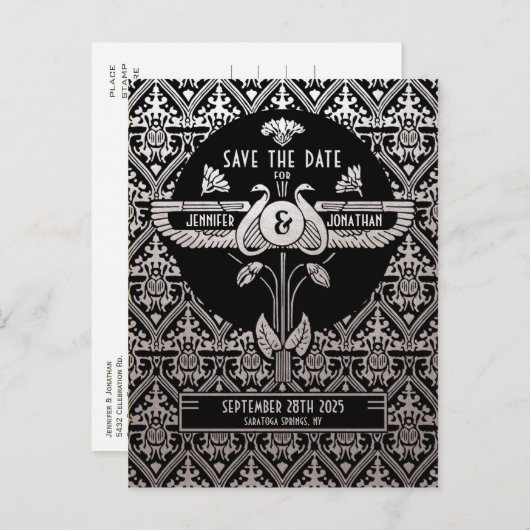 Egyptian Nouveau mariage Enregistrer la date Carte (Devant / Derrière)