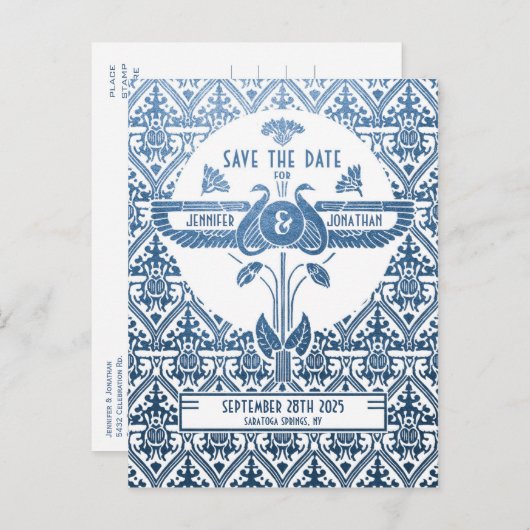 Egyptian Nouveau mariage Enregistrer la date Carte (Devant / Derrière)