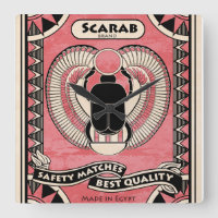Egyptian Scarab Beetle Matchbox Art Clock