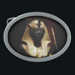 Egyptien antique sur une boucle de ceinture<br><div class="desc">image de Pharoah Tutunkamun sur une boucle de ceinture</div>