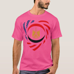 Egyptisch-Amerikaanse multinationale patriot vlag T-shirt