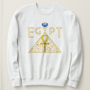 Egyptisch, Ankh, Pyramid en Blue Scarab Sweatshirt