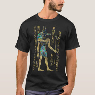 Egyptisch Anubis Ornament Gold en Abalone T-shirt