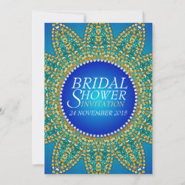 Egyptisch Blauw Blauwgroen Gouden Ster Vrijgezelle Kaart
