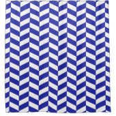 Egyptisch blauw herringbone douchegordijn (Voorkant)