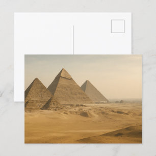 Egyptisch Briefkaart Giza Pyramids Desert Uitzicht