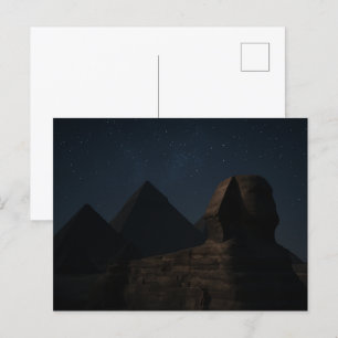 Egyptisch Briefkaart Sfinx piramides nachtelijke h