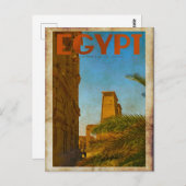 Egyptisch Briefkaart voor tempelreizen (Voorkant / Achterkant)