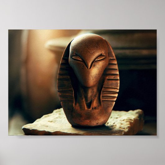 Egyptisch buitenaards standbeeld poster (Voorkant)