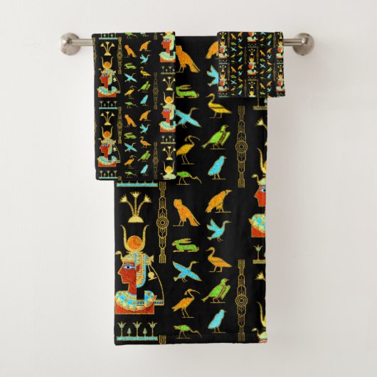 Egyptisch decoratief patroon bad handdoek (Insitu)