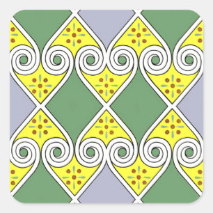 Egyptisch design #9 op Emporio Moffa Vierkante Sticker