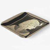 Egyptisch design in zwart en grijs papieren bordje (Gebogen)