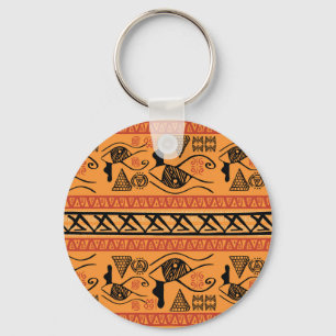 Egyptisch gestreept, tribaal motief. sleutelhanger