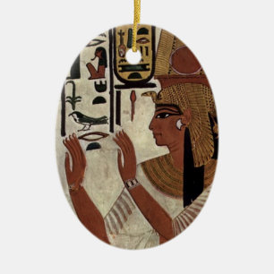 Egyptisch godin hiëroglyphikpatroon keramisch ornament