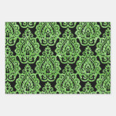 Egyptisch Groen Glitter Ornamental Pattern Inpakpapier Vel (Voorkant)