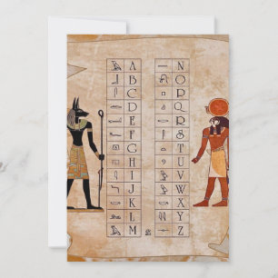 Egyptisch hiëroglief alfabet kaart Oude poster