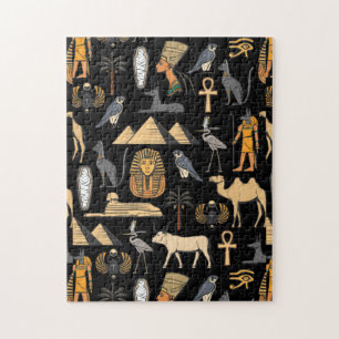 Egyptisch hiërogliefsymboolpatroon achtergrond Legpuzzel