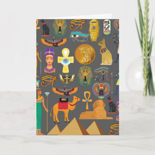 Egyptisch hiërogliefsymboolpatroon farao kaart