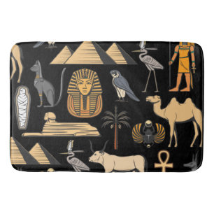 Egyptisch hiëroglifisch symbool patroon achtergron badmat