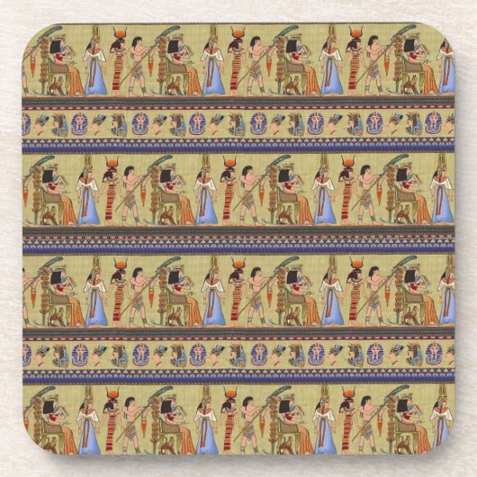 Egyptisch Hieroglyphics Cork Onderzetter (Voorkant)